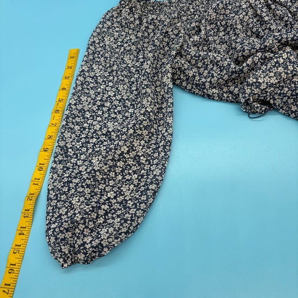 LC Lauren Conrad Blue Floral Smocked Midi Peasant Dress Size XL - Picture 2 of 7